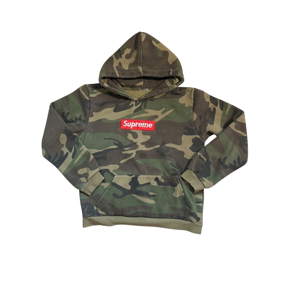 Supreme Box Logo Hoodie Camo Woodland Green Red BOGO Sweatshirt